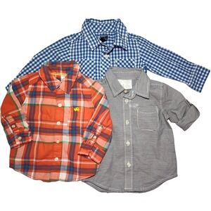 Carter's Koala Kids Old Navy 12 18 Mos Collared Button Down Shirt Lot Boy Plaid